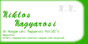 miklos magyarosi business card